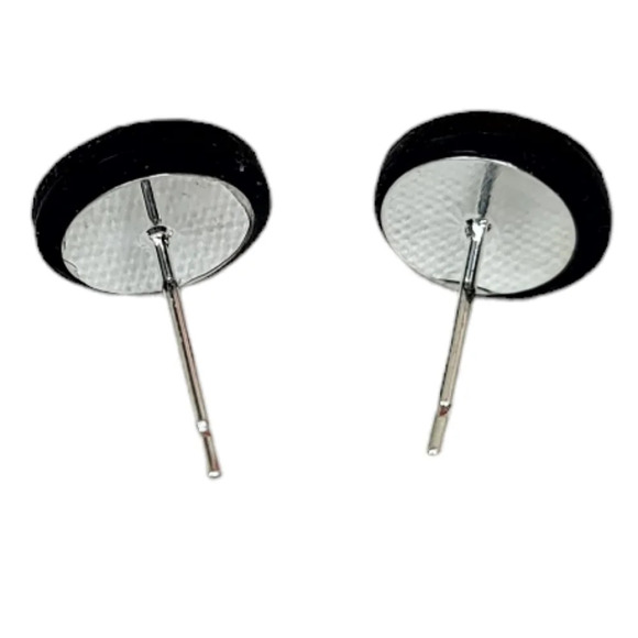 Abalone Cabochons Stud Earrings - Picture 2 of 2